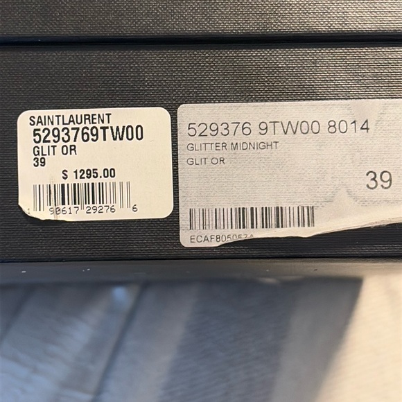 BNIB SAINT LAURENT “LOULOU” GLITTER ANKLE BOOTS size 9/39- retail $1295USD - Picture 4 of 16